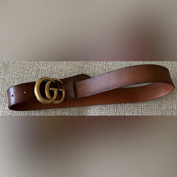 Gucci Mormont Logo Brass Wide Belt 80/32 $550 - Picture 9 of 9